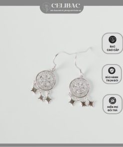 Bông tai bạc Snowflake catcher