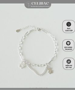 Lắc tay bạc Bear charms